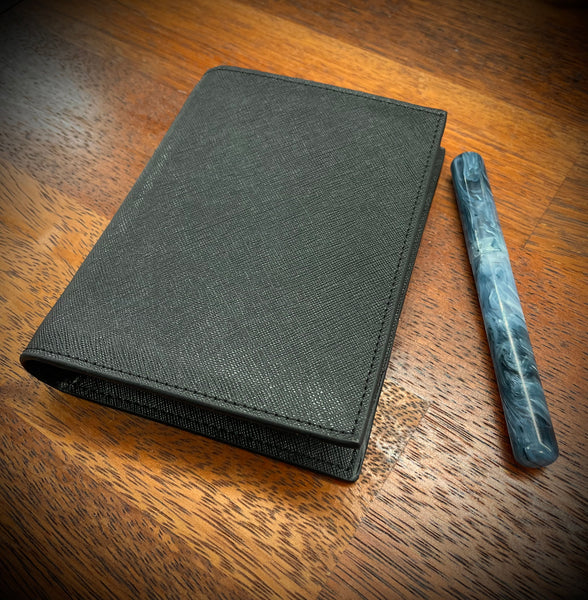 Black Saffiano Pocket Notebook Cover - Pebble Stationery Co